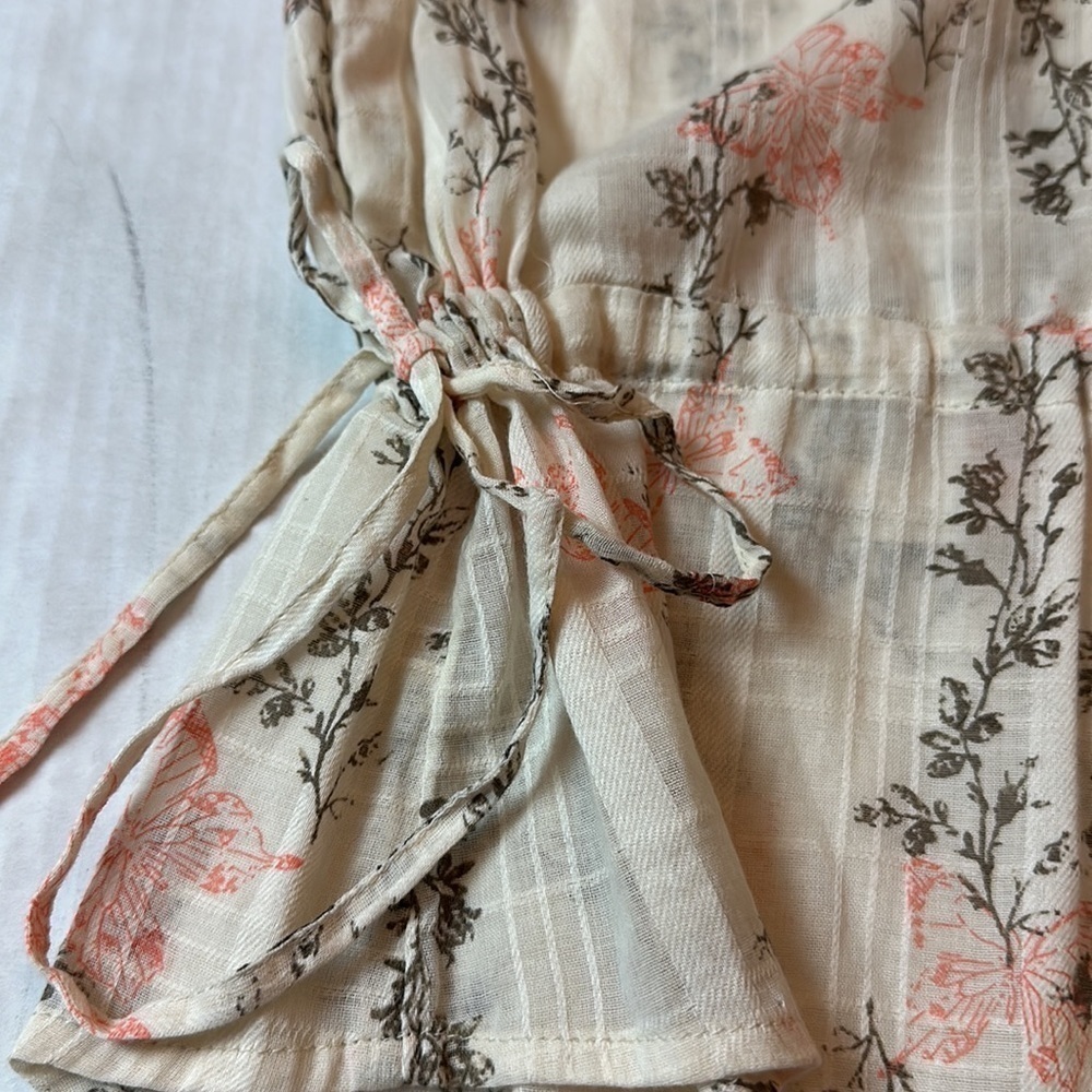 Button down sheer blouse with butterfly print - image 3